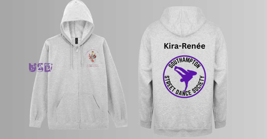 Street Dance Grey Zip Up Hoodie